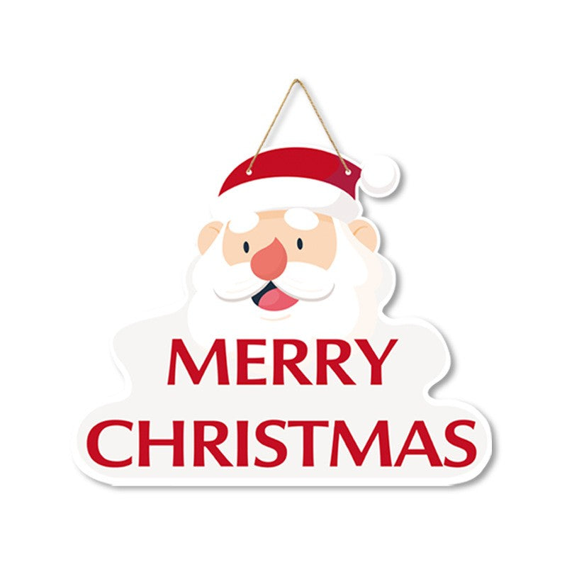Decoratiune de Craciun pentru Brad, Flippy, Model Mos Craciun, Merry Christmas, pentru Usa sau Perete, Alb-0