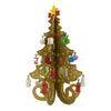 Decoratiune Craciun, Brad, Auriu, 6 cavitati cu ornamente, 12 cm x 20 cm, Lemn, Flippy-0