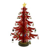 Decoratiune Craciun, Brad, Rosu/Alb, 15 cavitati cu ornamente, 25.5 cm x 33 cm, Lemn, Flippy-0
