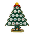 Decoratiune Craciun, Brad, Verde, 15 cavitati cu ornamente, 25.5 cm x 33 cm, Lemn, Flippy-0