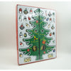 Decoratiune Craciun, Brad, Verde/Alb, 15 cavitati cu ornamente, 25.5 cm x 33 cm, Lemn, Flippy