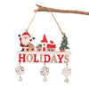 Decoratiune de Craciun din Lemn, Flippy, cu Snur pentru Agatare in Brad, Model Mos Craciun, Scris Let It Snow, 21.9x19 cm, Multicolor-0