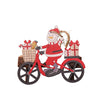 Decoratiune de Craciun din Lemn, Flippy, cu Snur pentru Agatare in Brad, Model Om de Zapada pe Bicicleta, 10.3x11.5x0.5 cm, Multicolor-0