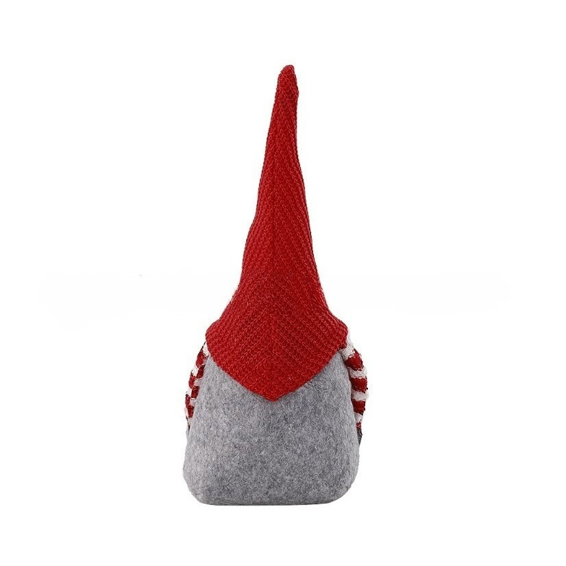 Ornament de Craciun Spiridus, Caciula Rosie Impletita, Flippy, Material Textil, 25 cm, Multicolor-1