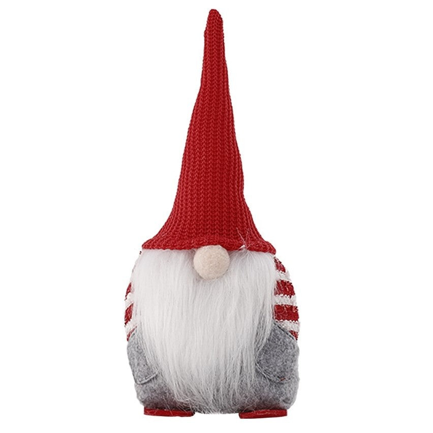 Ornament de Craciun Spiridus, Caciula Rosie Impletita, Flippy, Material Textil, 25 cm, Multicolor-0