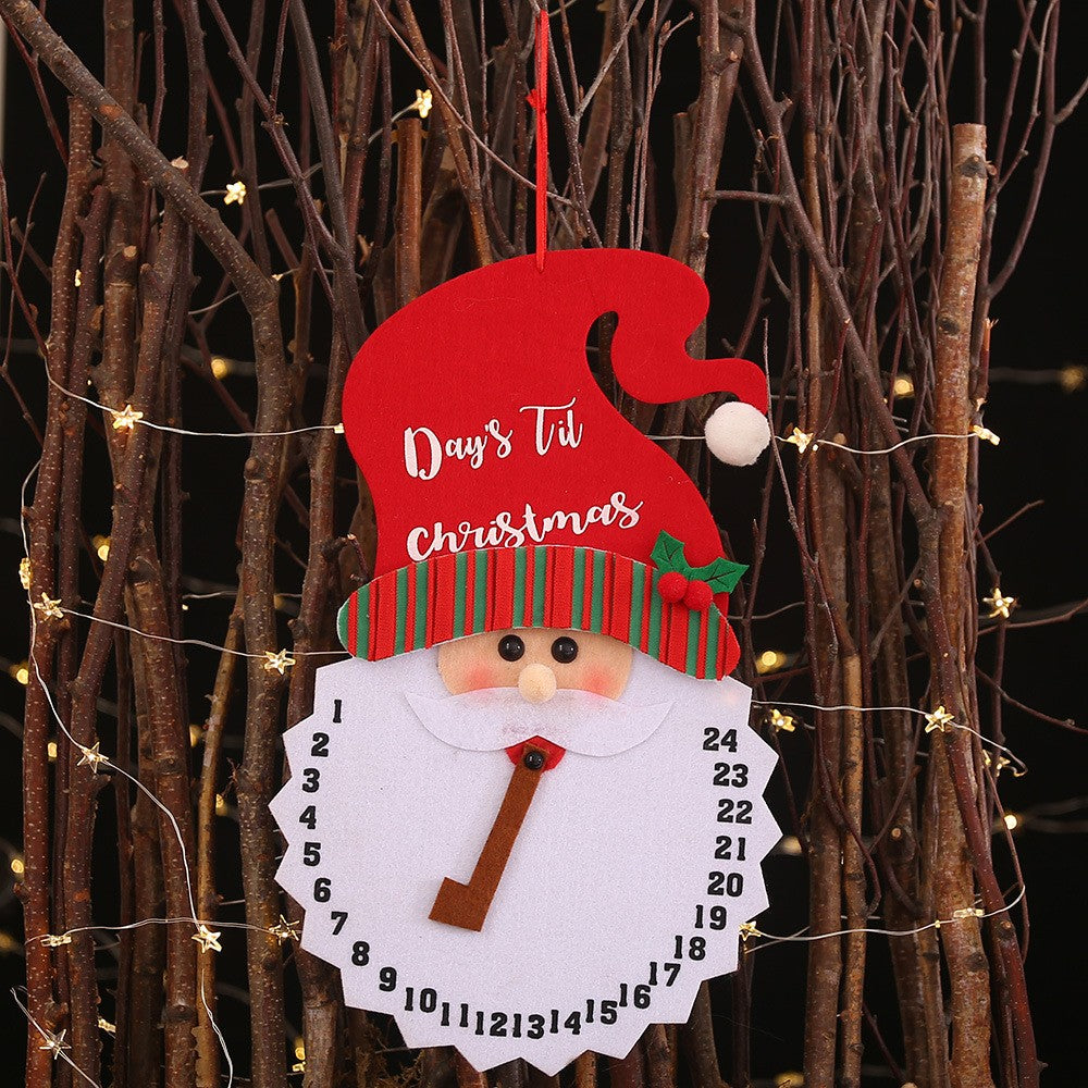 Decoratiune de Craciun Flippy, Advent calendar, numara zilele pana la Craciun, model Mos Craciun, material poliester, 37 x 22 cm, rosu-4