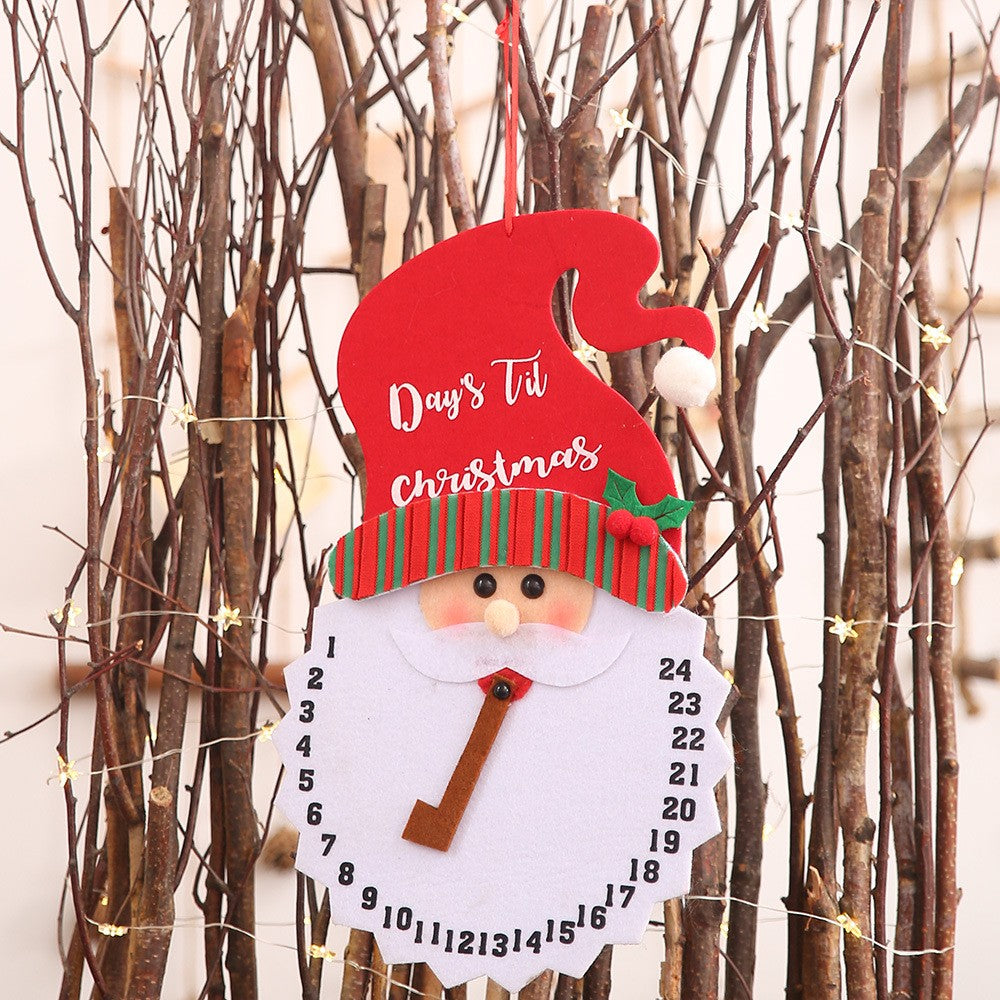 Decoratiune de Craciun Flippy, Advent calendar, numara zilele pana la Craciun, model Mos Craciun, material poliester, 37 x 22 cm, rosu-5