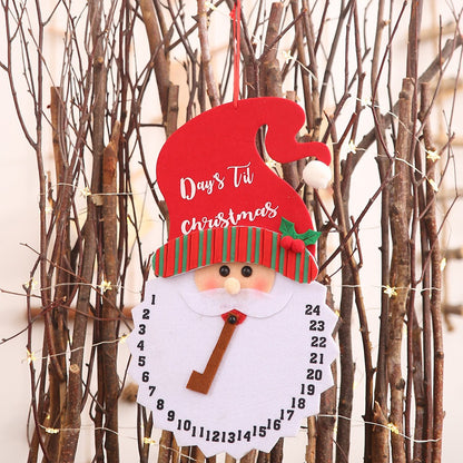 Decoratiune de Craciun Flippy, Advent calendar, numara zilele pana la Craciun, model Mos Craciun, material poliester, 37 x 22 cm, rosu-5
