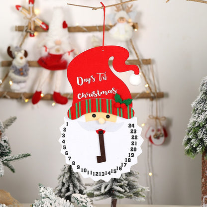 Decoratiune de Craciun Flippy, Advent calendar, numara zilele pana la Craciun, model Mos Craciun, material poliester, 37 x 22 cm, rosu-6