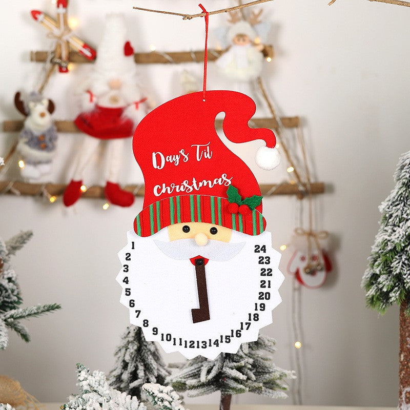 Decoratiune de Craciun Flippy, Advent calendar, numara zilele pana la Craciun, model Mos Craciun, material poliester, 37 x 22 cm, rosu-6