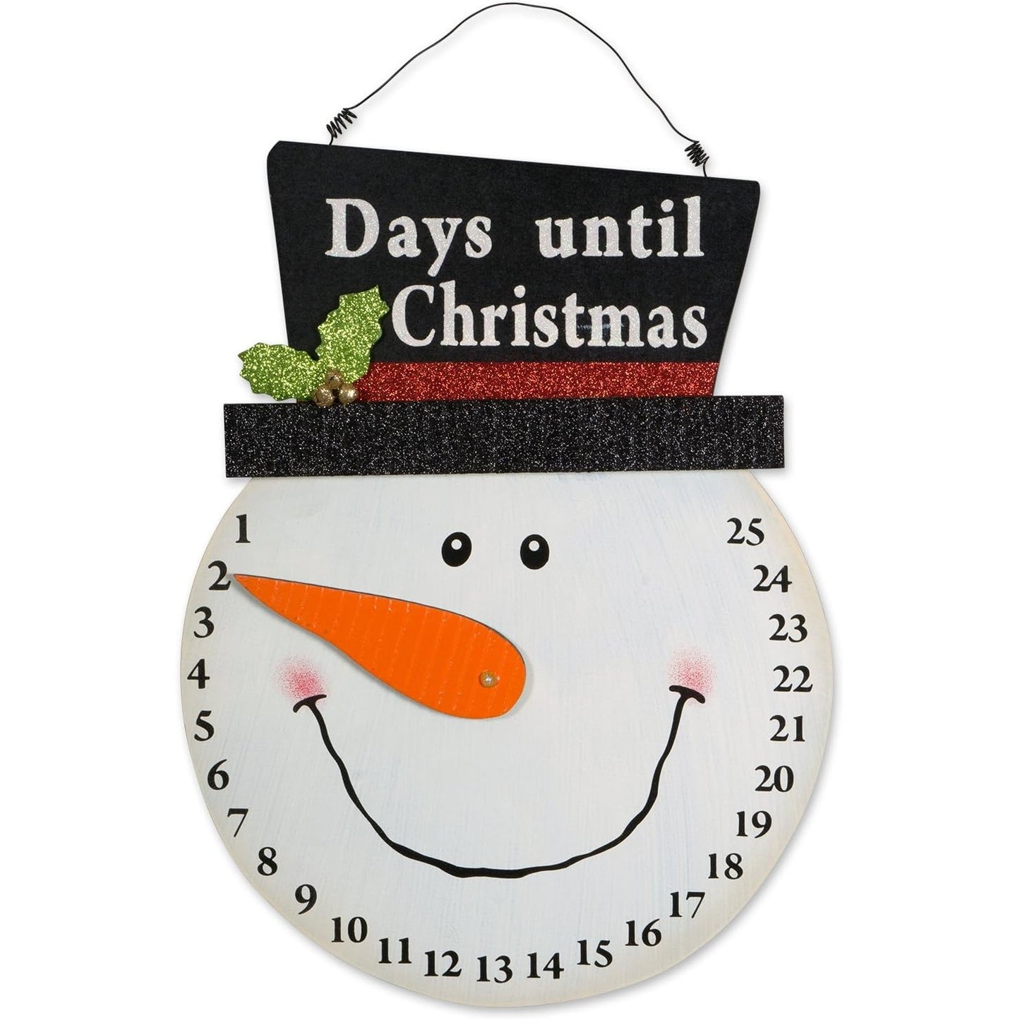 Decoratiune de Craciun Flippy, Advent calendar, numara zilele pana la Craciun, model Om de Zapada, material poliester, 17 x 13 cm, alb-0