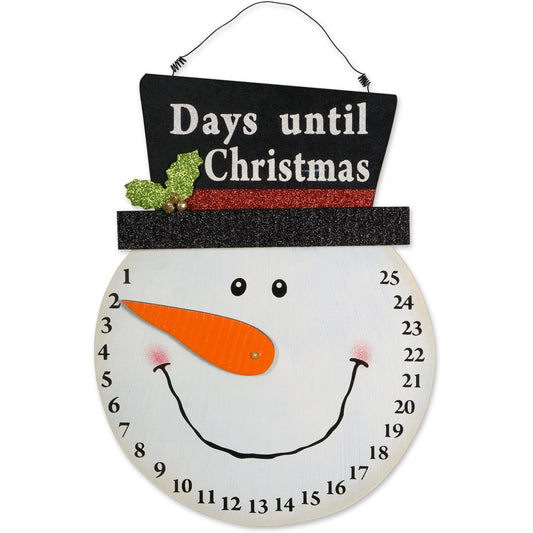 Decoratiune de Craciun Flippy, Advent calendar, numara zilele pana la Craciun, model Om de Zapada, material poliester, 17 x 13 cm, alb-0