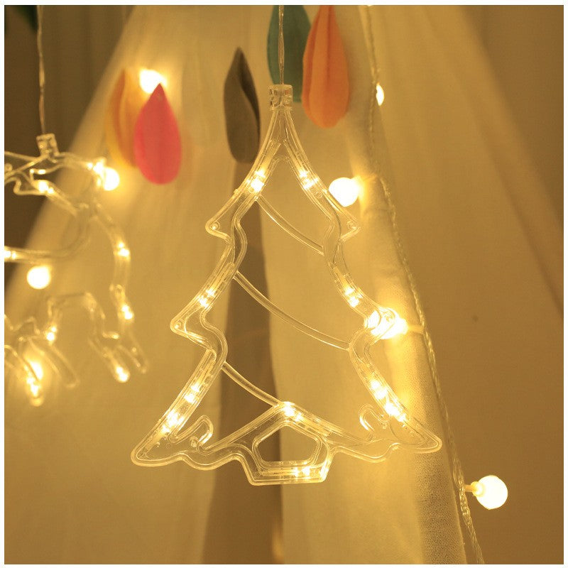 Decoratiune de Craciun Luminoasa in forma de Brad, 21x13 cm, cu Ventuza, Alb Cald, Flippy-3