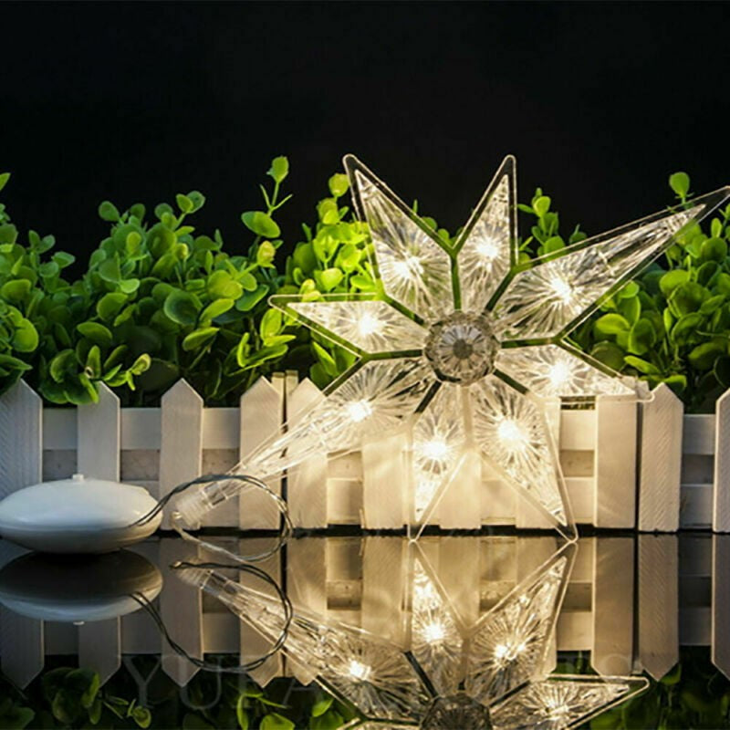 Decoratiune de Craciun Luminoasa in forma de Fulg, cu Ventuza, Alb Cald-2