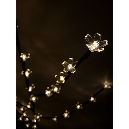 Decoratiune Luminoasa Crenguta cu Baterii 72 LED -uri Flori Alb Cald-1