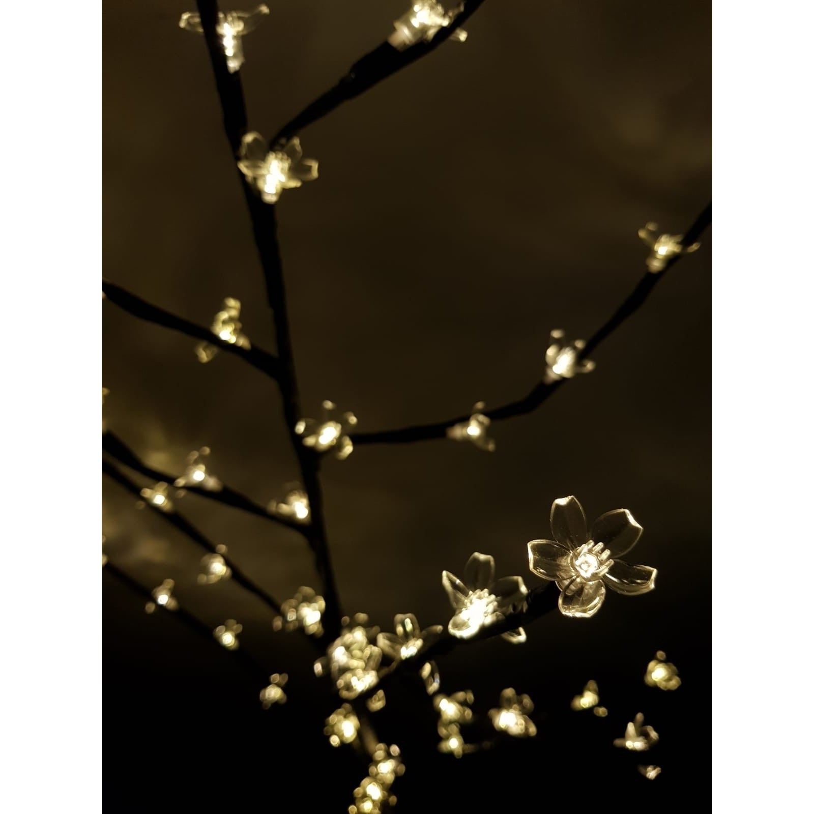 Decoratiune Luminoasa Crenguta cu Baterii 72 LED -uri Flori Alb Cald-5