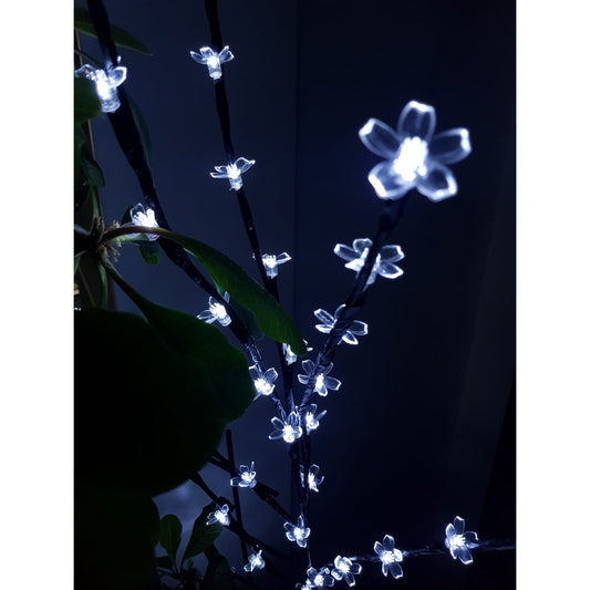 Decoratiune Luminoasa Crenguta cu Baterii 72 LED -uri Flori Alb Rece-1