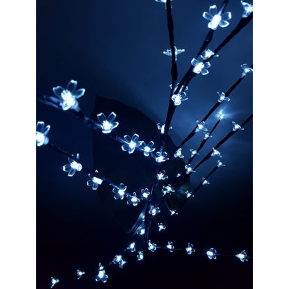 Decoratiune Luminoasa Crenguta cu Baterii 72 LED -uri Flori Alb Rece-4