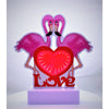 Decoratiune Luminoasa cu Baterii/Cablu Neon Flamingo Love 20 cm Alb Rece-0