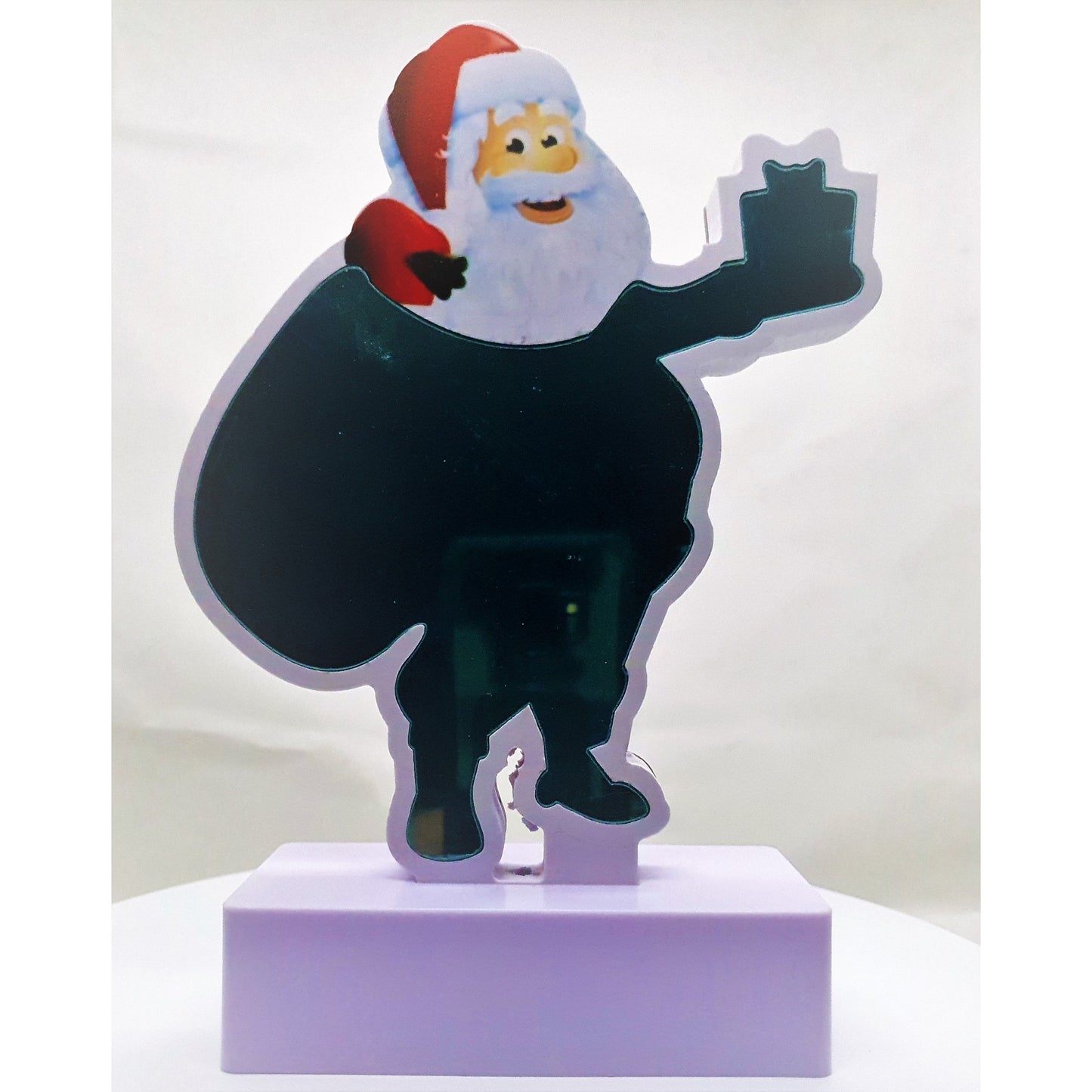 Decoratiune Luminoasa cu Baterii/USB Neon Model Mos Craciun 20 cm Alb Rece-2