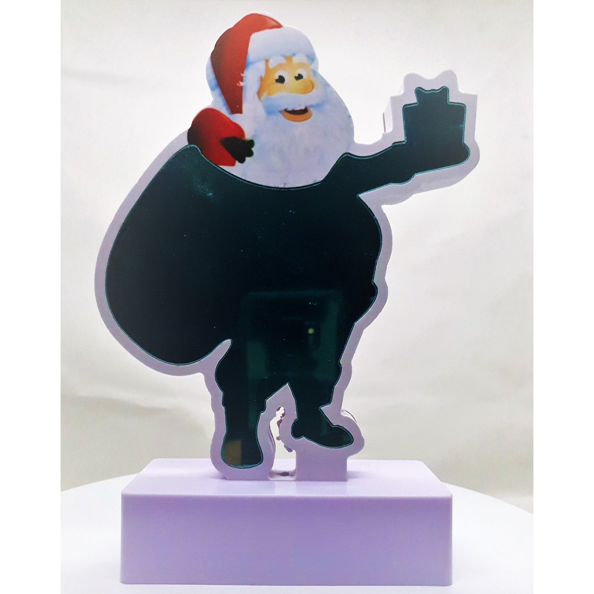Decoratiune Luminoasa cu Baterii/USB Neon Model Mos Craciun 20 cm Alb Rece-2