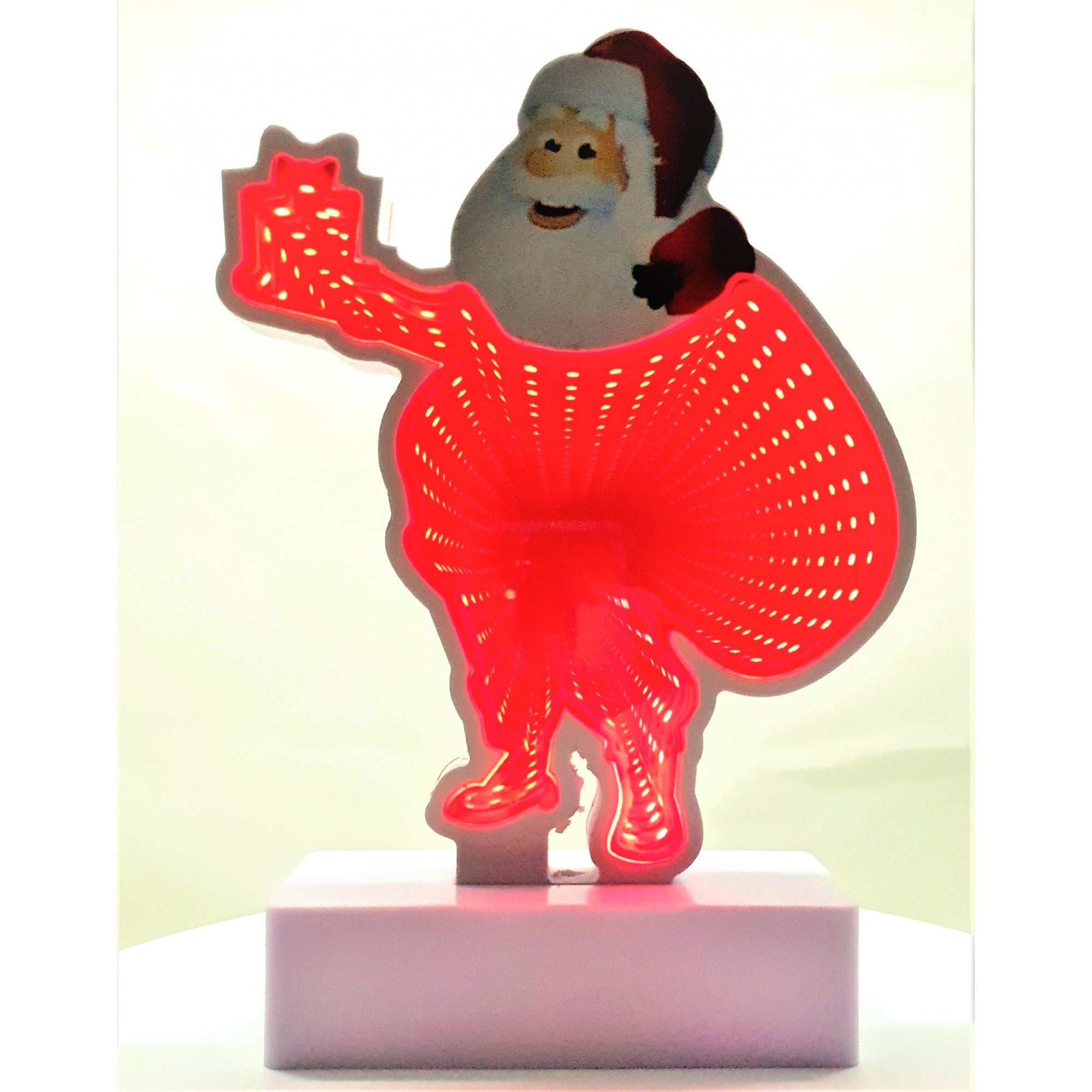 Decoratiune Luminoasa cu Baterii/USB Neon Model Mos Craciun 20 cm Alb Rece-0