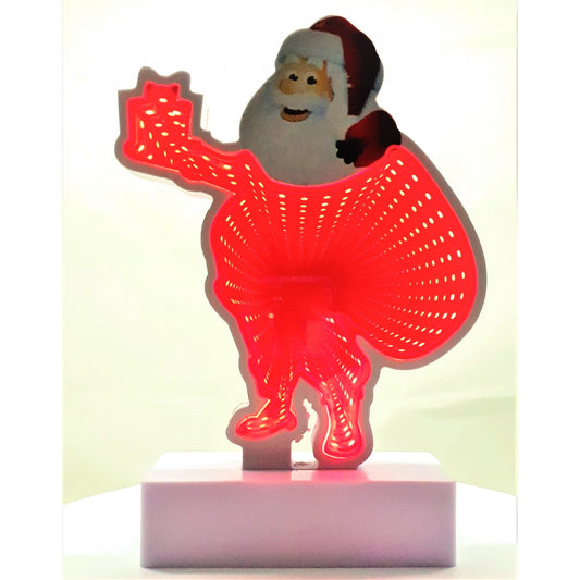 Decoratiune Luminoasa cu Baterii/USB Neon Model Mos Craciun 20 cm Alb Rece-0