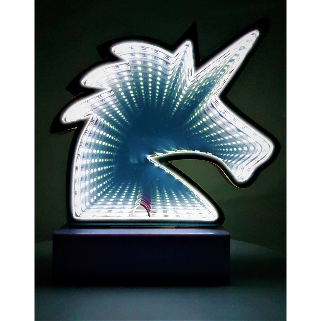 Decoratiune Luminoasa cu Baterii/USB Neon Model Unicorn Alb Rece 20 cm-2