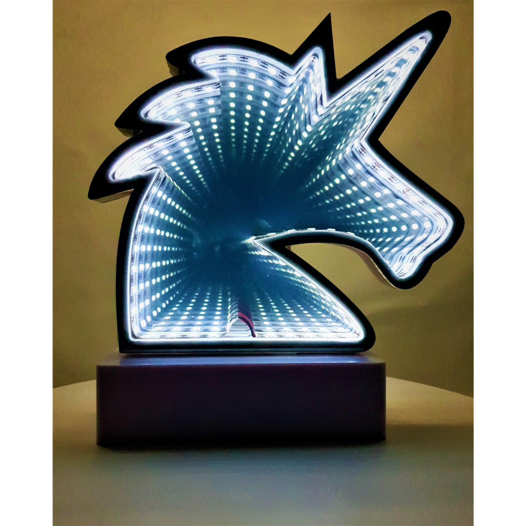 Decoratiune Luminoasa cu Baterii/USB Neon Model Unicorn Alb Rece 20 cm-0