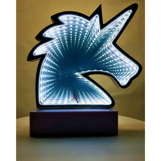 Decoratiune Luminoasa cu Baterii/USB Neon Model Unicorn Alb Rece 20 cm-0
