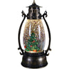 Decoratiune Luminoasa, Flippy, Felinar de Craciun, cu Lumina LED, Ornament Model Lampa cu Ulei Brad de Craciun, cu Maner, 14x7x6 cm, Negru-0
