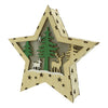 Decoratiune luminoasa, model de Stea cu Reni, maro, lungime: 18 cm, latime: 18 cm, inaltime: 4 cm, lemn, interior/exterior-0