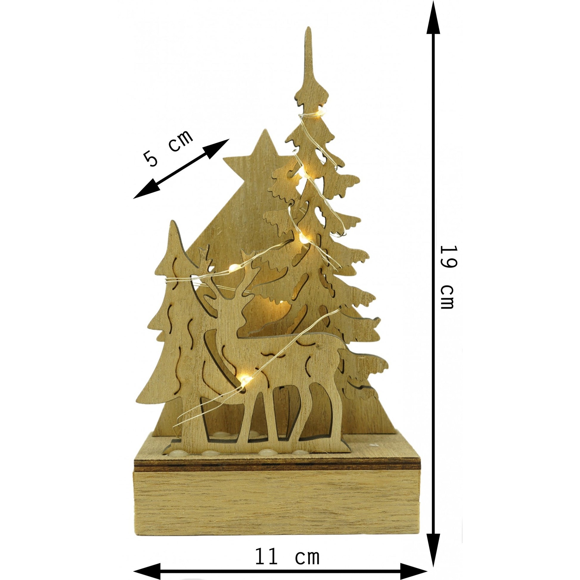 Decoratiune luminoasa, peisaj de iarna, maro, lungime: 11 cm, latime: 5 cm, inaltime: 19 cm, lemn, interior/exterior-5