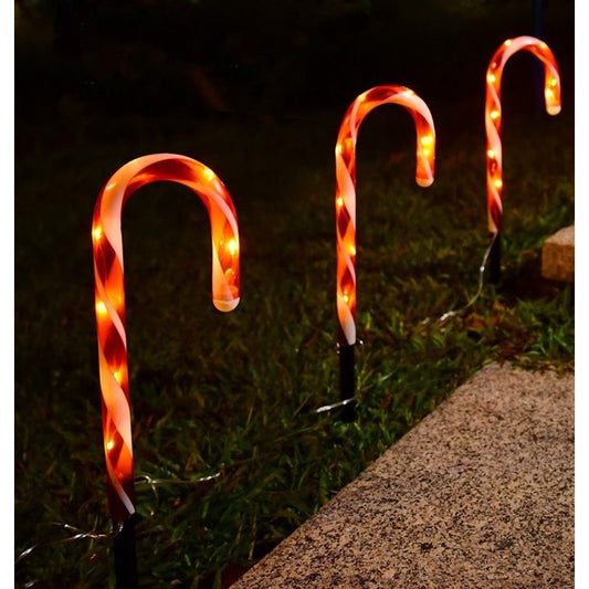 Decoratiune luminoasa pentru Craciun, Acadele, pentru exterior, incarcare solara, 28 cm-0