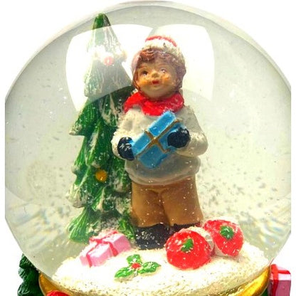 Decoratiune muzicala glob cu zapada, cu lumini si muzica, Mos Craciun, 15.5 cm, multicolor-1