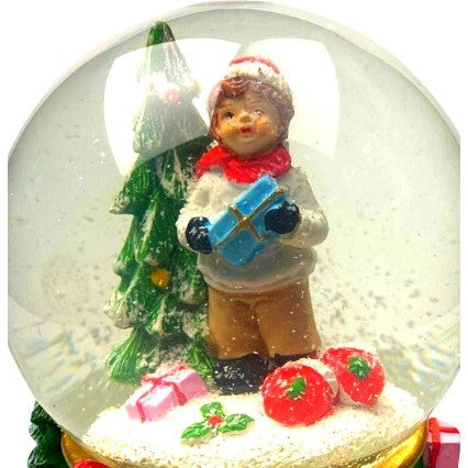 Decoratiune muzicala glob cu zapada, cu lumini si muzica, Mos Craciun, 15.5 cm, multicolor-1