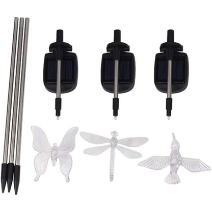 Set 3 Lampi Solare LED tip pasare-fluture-libelula, Inaltime 43 cm, Flippy, Multicolor-1