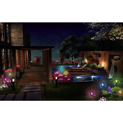 Set 3 Lampi Solare LED tip pasare-fluture-libelula, Inaltime 43 cm, Flippy, Multicolor-2