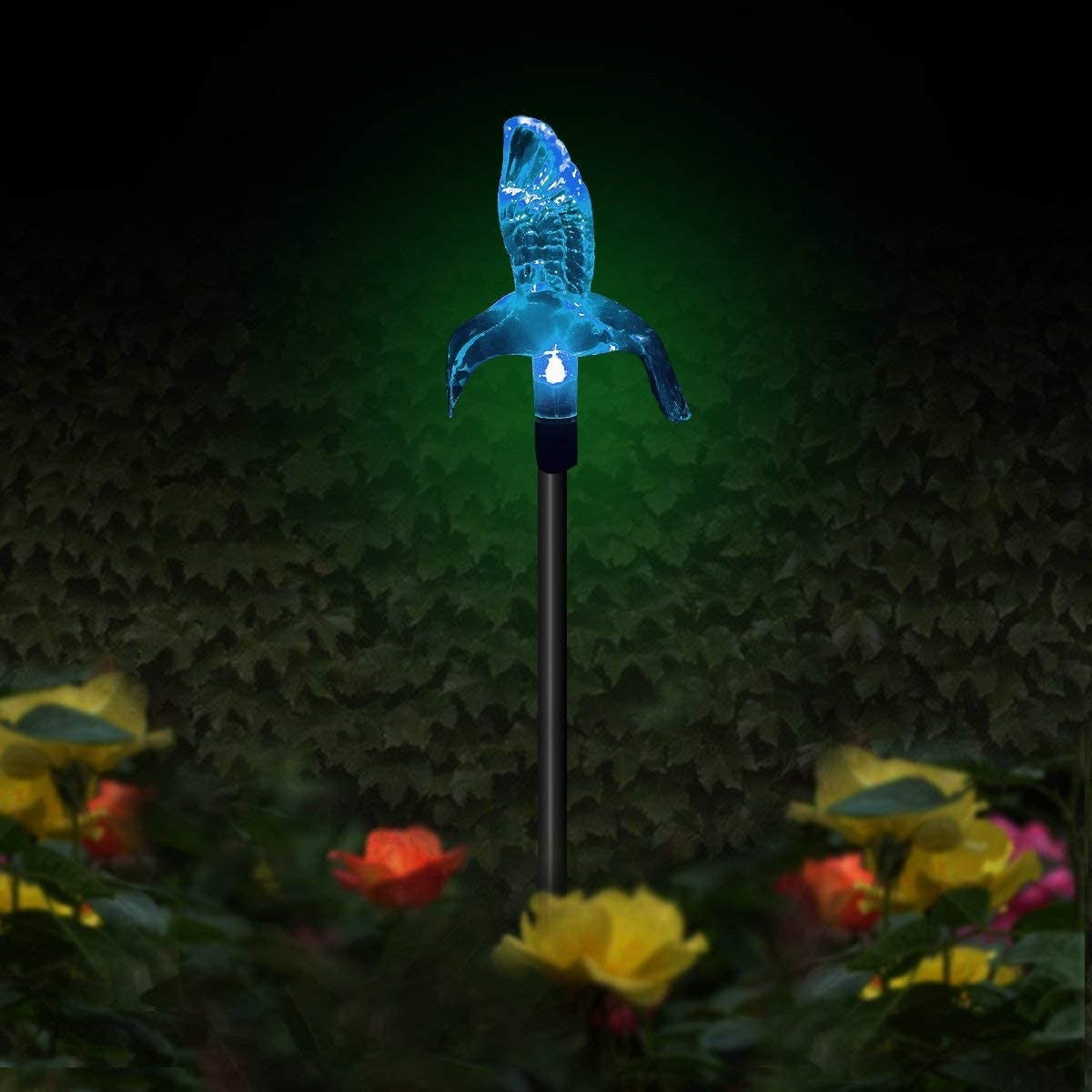 Set 3 Lampi Solare LED tip pasare-fluture-libelula, Inaltime 43 cm, Flippy, Multicolor-9