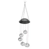 Lampa solara de tip decoratiune pentru gradina, Flippy, model clopotel de vant,  alb cald-0