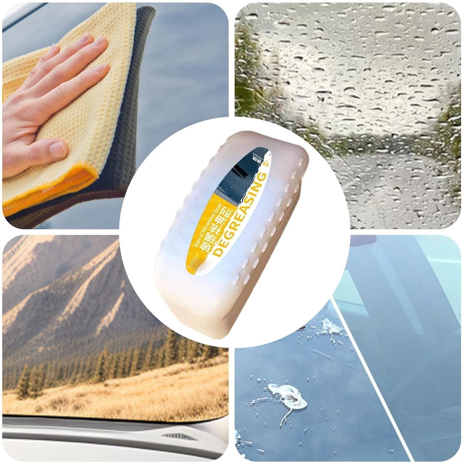 Degresant pentru Masina, Flippy, pentru Geamuri, Oglinda Retrovizoare, Parbriz, Agent de Curatare Puternic pentru Indepartarea Stratului de Murdarie, 120 ml, Alb-Galben-1