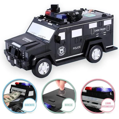 Pusculita Electronica Inteligenta pentru Copii - Masina de Politie, Cifru si Amprenta