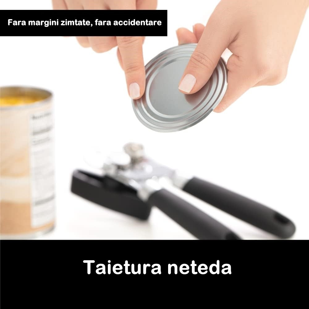 Desfacator de conserve multifunctional Flippy, Otel inoxidabil, Maner antialunecare, ergonomic, rezistent la rugina, usor de utilizat, 21.6 x 6 cm, argintiu-4