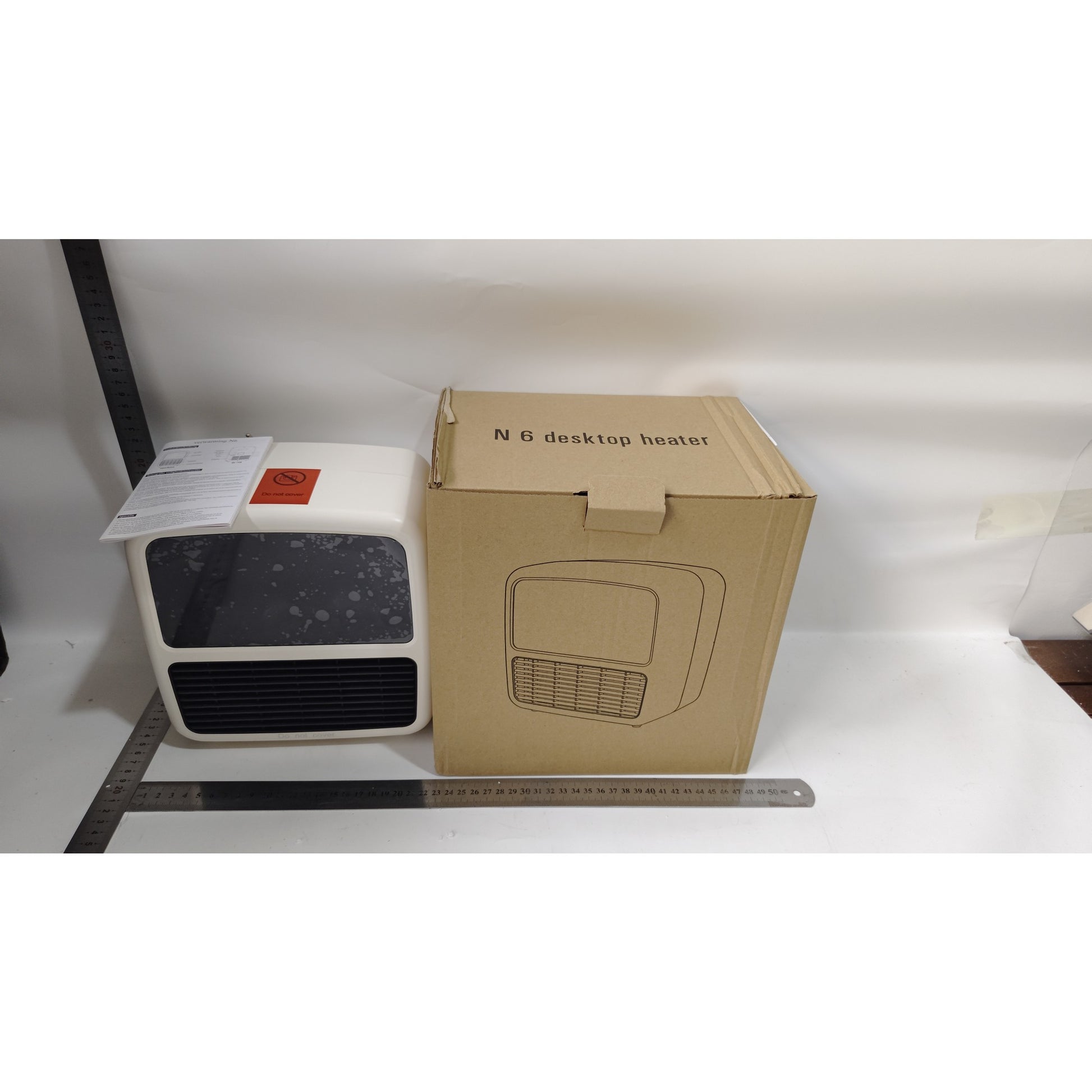 Mini Aeroterma Puternica Portabila Flippy, Putere 1500W, Mini radiator electric cu Display LCD, efect de semineu si flacara, 22x22x15 cm, Alb-1