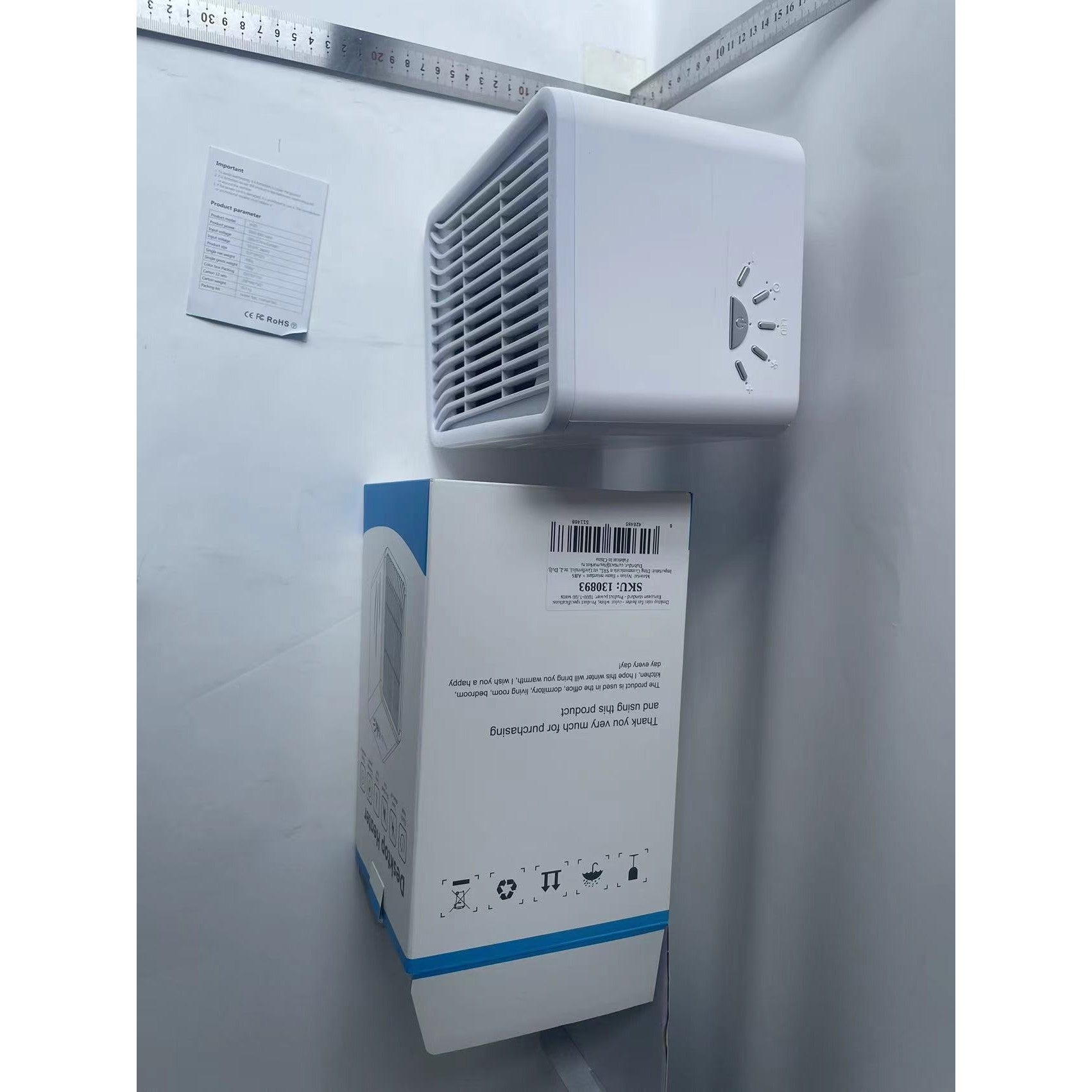 Mini Incalzitor pentru Birou, 1000-1200W, Alb-1