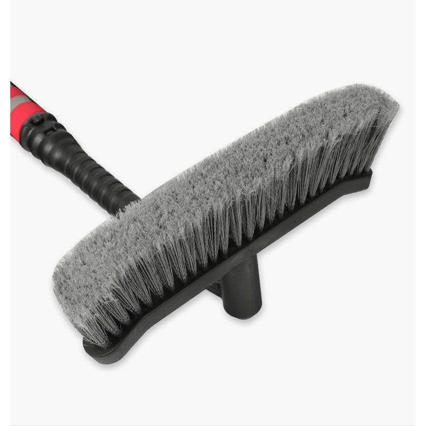 Perie de Zapada cu Racleta pentru Masina, Flippy, Multifunctionala, Rotativa, Demontabila, cu Maner Antiderapant, Aluminiu, Plastic, Fragmentarea Ghetii de pe Parbriz, Solutia pentru Iarna, pentru Dezghetare, 54x10.5x27 cm, Rosie-1