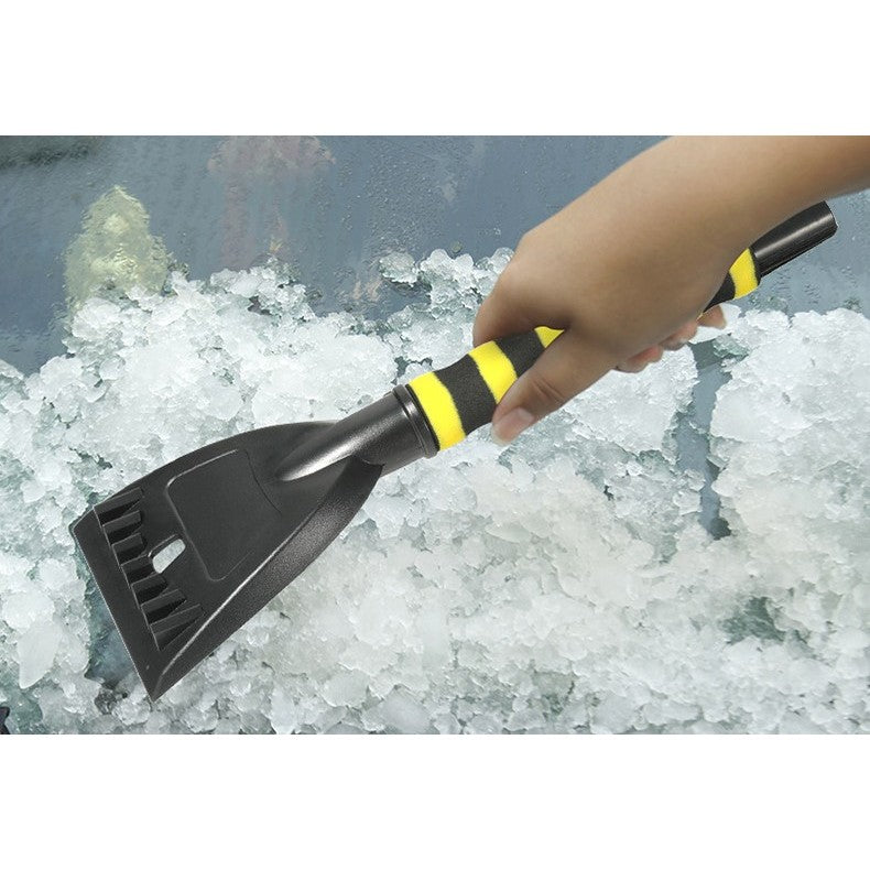 Perie de Zapada cu Racleta pentru Masina, Flippy, Multifunctionala, Rotativa, Demontabila, cu Maner Antiderapant, Aluminiu, Plastic, Fragmentarea Ghetii de pe Parbriz, Solutia pentru Iarna, pentru Dezghetare, 54x10.5x27 cm, Galbena-3