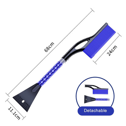 Perie de Zapada cu Racleta pentru Masina, Flippy, Multifunctionala, Demontabila, cu Maner Antiderapant, Aluminiu, Plastic, Fragmentarea Ghetii de pe Parbriz, Solutia pentru Iarna, pentru Dezghetare, 68x24x11.1 cm, Albastru-7