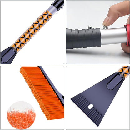Perie de Zapada cu Racleta pentru Masina, Flippy, Multifunctionala, Demontabila, cu Maner Antiderapant, Aluminiu, Plastic, Fragmentarea Ghetii de pe Parbriz, Solutia pentru Iarna, pentru Dezghetare, 68x24x11.1 cm, Portocaliu-6