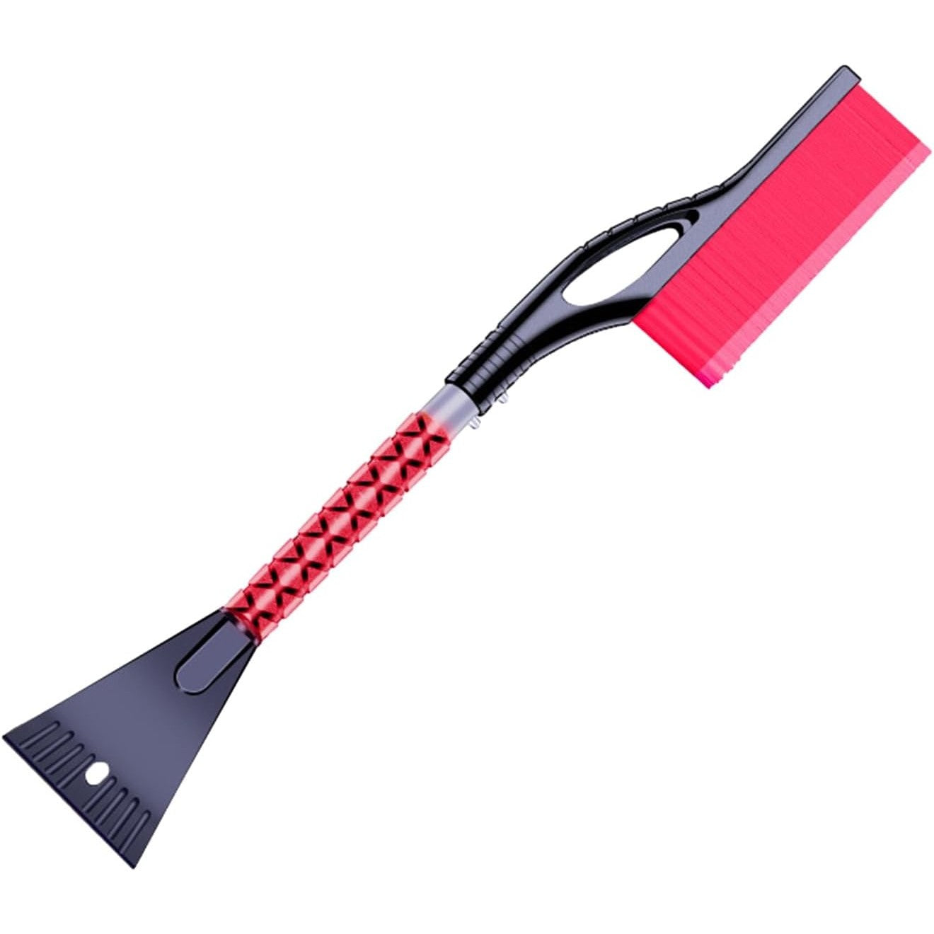 Perie de Zapada cu Racleta pentru Masina, Flippy, Multifunctionala, Demontabila, cu Maner Antiderapant, Aluminiu, Plastic, Fragmentarea Ghetii de pe Parbriz, Solutia pentru Iarna, pentru Dezghetare, 68x24x11.1 cm, Rosu-0